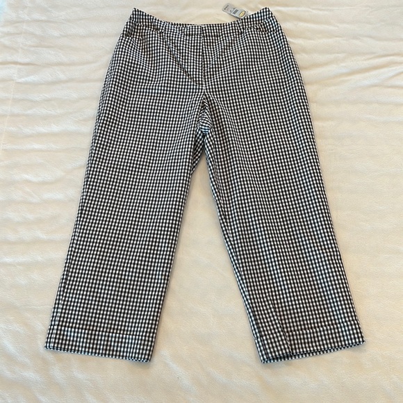 🎉Host Pick🎉 Talbots Brown and White Gingham Ankle Pants Size 8P - Picture 1 of 12